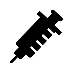 Obraz premium Black silhouette of a syringe injection needle, medical or health concept