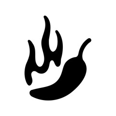 Obraz premium Fiery Chili Pepper Illustration of a Hot and Spicy Ingredient on Fire