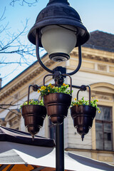 Old street lamp wıth flower