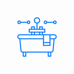 bathtub with shower rack and faucet icon sign vector