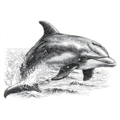 Dolphin leaping illustration
