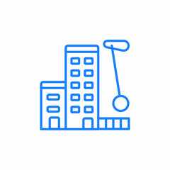 building demolition with wrecking ball icon sign vector
