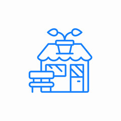 flower shop bench  icon sign vector