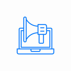 laptop megaphone or horn icon sign vector