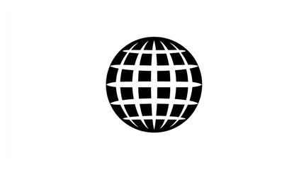 Simple black globe icon
