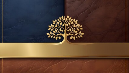 Elegant Leather Book Cover Background with Gold Divider
