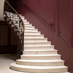Grand marble staircase in a stately home