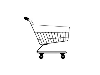 shopping cart icon isolated on white