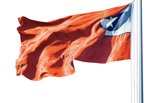 Studio shot of football team flag waving dynamically representing loyalty, tradition, and Super Bowl celebration isolated on transparent background PNG