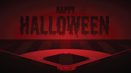 Baseball Happy Halloween Drawings Concept, Baseball Dark field, Vector Illustration Abstract Editable image, Social Media and web Post