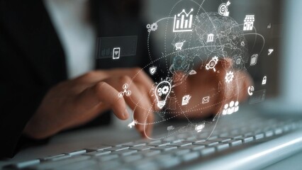 Global digital marketing strategy across communication platforms. Digital marketing drives growth,...