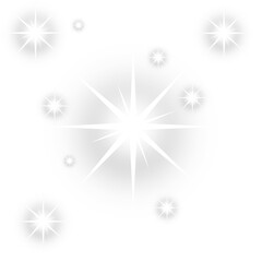 Sparkling starbursts and glitters isolated on transparent background