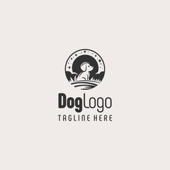 Elegant Black White Dog Logo