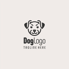 Clean Dog Line Art Logo
