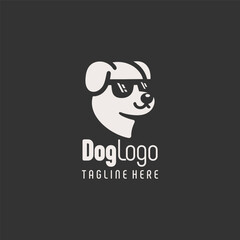 Abstract Black White Dog Icon