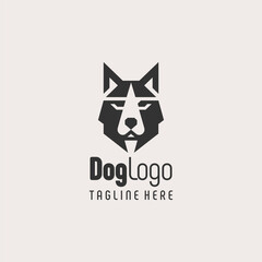 Unique Monochrome Dog Logo Design