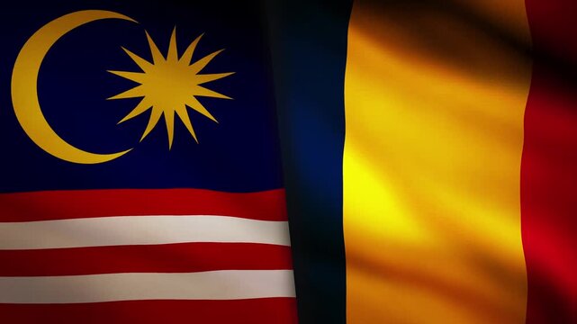 Malaysia waving flag and Chad