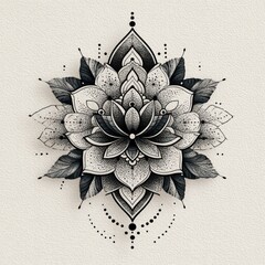 Ornate lotus tattoo design
