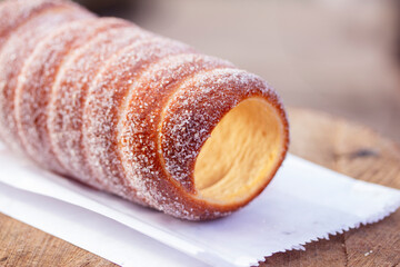Trdelnik baked on the street in Eastern Europe