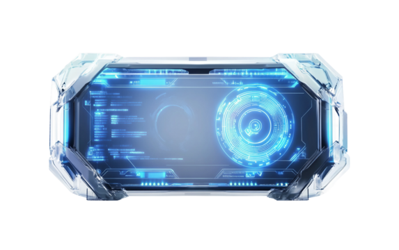 Biometric scanner featuring transparent design highlighting fingerprint recognition, advanced technology, and secure access systems isolated on transparent background PNG