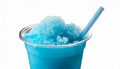 Refreshing Blue Slushy Drink Served With A Straw In A Cup Transparent Background
