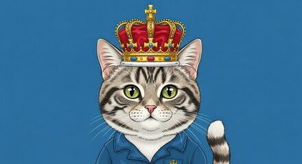 Majestic Cat King in Royal Attire.