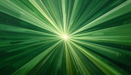 A vibrant green radiating design features many radiating lines that converge to a central point, creating a powerful and dynamic visual impact.