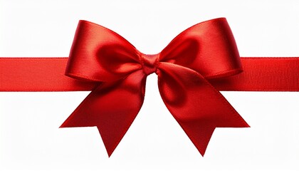 Fototapeta premium Red Bow On Transparent Background