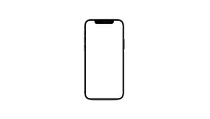 Realistic mockup of iPhone 17 Pro Max smartphone with blank screen isolated on transparent background, modern mobile device template for app design, UI UX presentation, advertising and product showcas