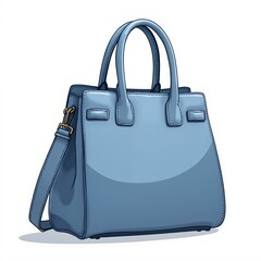 A light blue classic women's handbag on a white background.