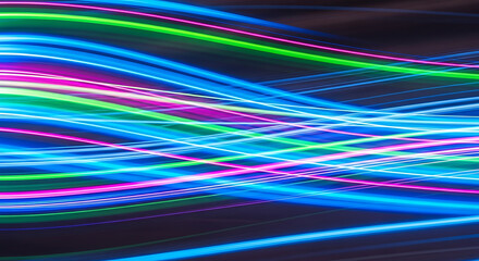 Abstract light streaks with blue green and pink creating a dynamic colorful and modern background created with generated ai