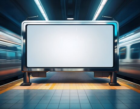 subway station backdrop subway train digital signage ad banner mockup