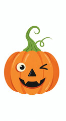 Winking Jack-o'-lantern with cartoon face for Halloween