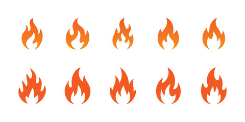Vector fire design collection design on clean background