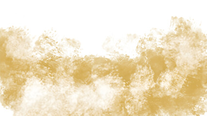 "Golden Watercolor Brush Stroke Texture - Isolated on Transparent Background PNG for Design"