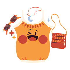 Fashion Vector Illustration. Flat Minimal Design. Editable Illustration for Web, Mobile, Print