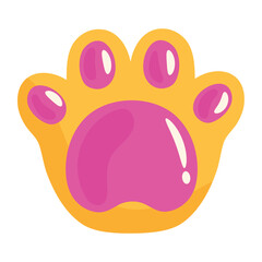 Paw Print Vector Illustration. Flat Minimal Design. Editable Illustration for Web, Mobile, Print