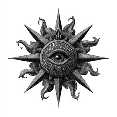 Eye in star symbol design