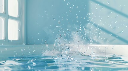 Plumbing leak causing water on bathroom floor,  repairing pipes, maintenance and service concept
