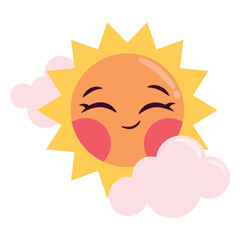 Sun Vector Illustration. Flat Minimal Design. Editable Illustration for Web, Mobile, Print