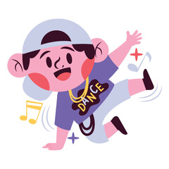 Dance Vector Illustration. Flat Minimal Design. Editable Illustration for Web, Mobile, Print