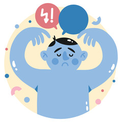 Mental Health Vector Illustration. Flat Minimal Design. Editable Illustration for Web, Mobile, Print