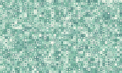 Fototapeta premium Abstract teal square mosaic pattern. Perfect for website backgrounds, presentations, or techthemed designs. Subtle texture and calming color palette evoke feelings of serenity and order.