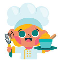 Chef Vector Illustration. Flat Minimal Design. Editable Illustration for Web, Mobile, Print