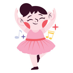 Dance Vector Illustration. Flat Minimal Design. Editable Illustration for Web, Mobile, Print