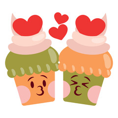 Cupcake Vector Illustration. Flat Minimal Design. Editable Illustration for Web, Mobile, Print