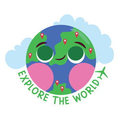 Worldwide Vector Illustration. Flat Minimal Design. Editable Illustration for Web, Mobile, Print