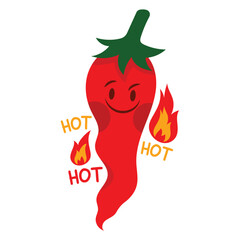 Chili Vector Illustration. Flat Minimal Design. Editable Illustration for Web, Mobile, Print