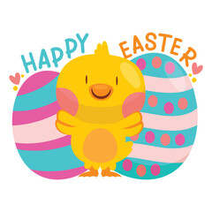 Easter Vector Illustration. Flat Minimal Design. Editable Illustration for Web, Mobile, Print