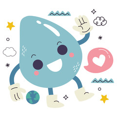 World Water Day Vector Illustration. Flat Minimal Design. Editable Illustration for Web, Mobile, Print